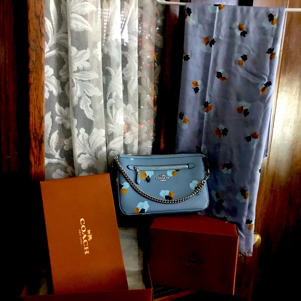 Brand new matching coach purse and scarf set